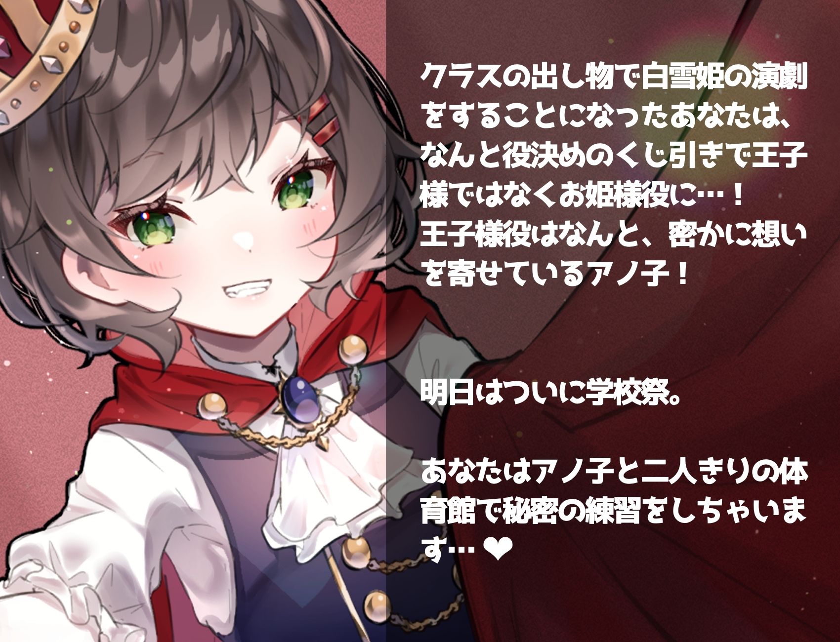 学園遊戯 〜彼女が王子で俺が姫!?学校祭前に二人きりの体育館でエッチする話〜