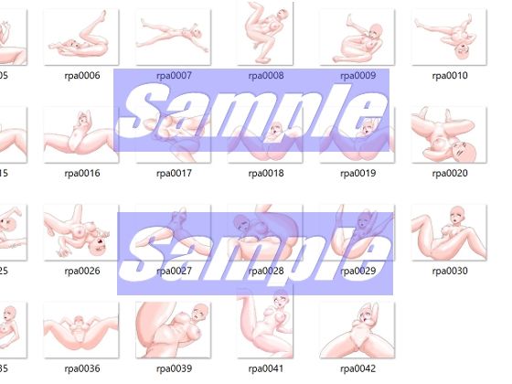 同人制作お助け素材「女体ポーズ レ〇プシーン用 主に仰向けポーズ編」
