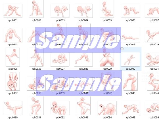 同人制作お助け素材「女体ポーズ レ〇プシーン用 主にバックポーズ編」