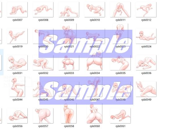 同人制作お助け素材「女体ポーズ レ〇プシーン用 主にバックポーズ編」