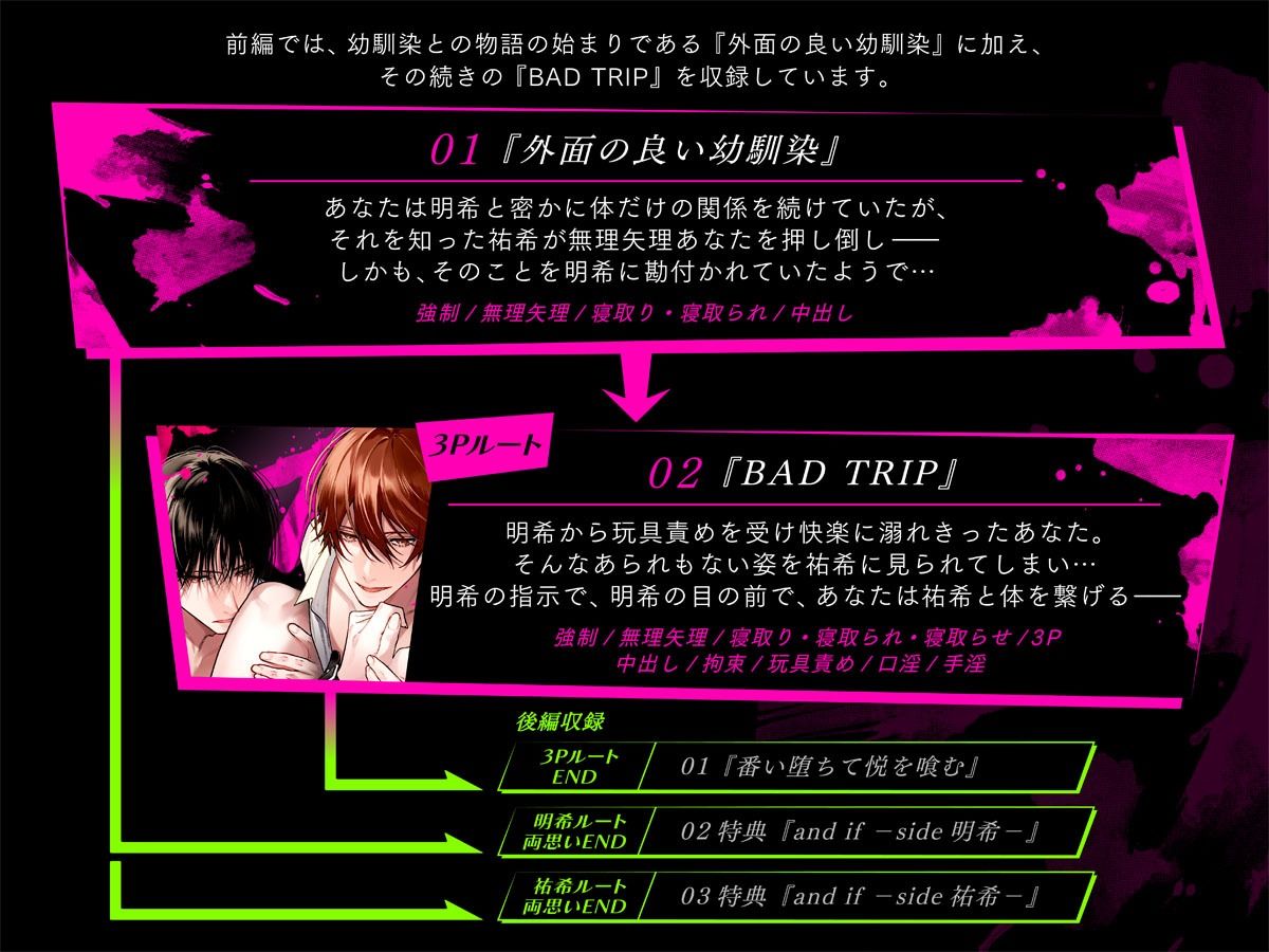ボイスドラマ「外面の良い幼馴染〜兄弟の執着と嫉妬の3Pセックスに堕とされる〜 前編」