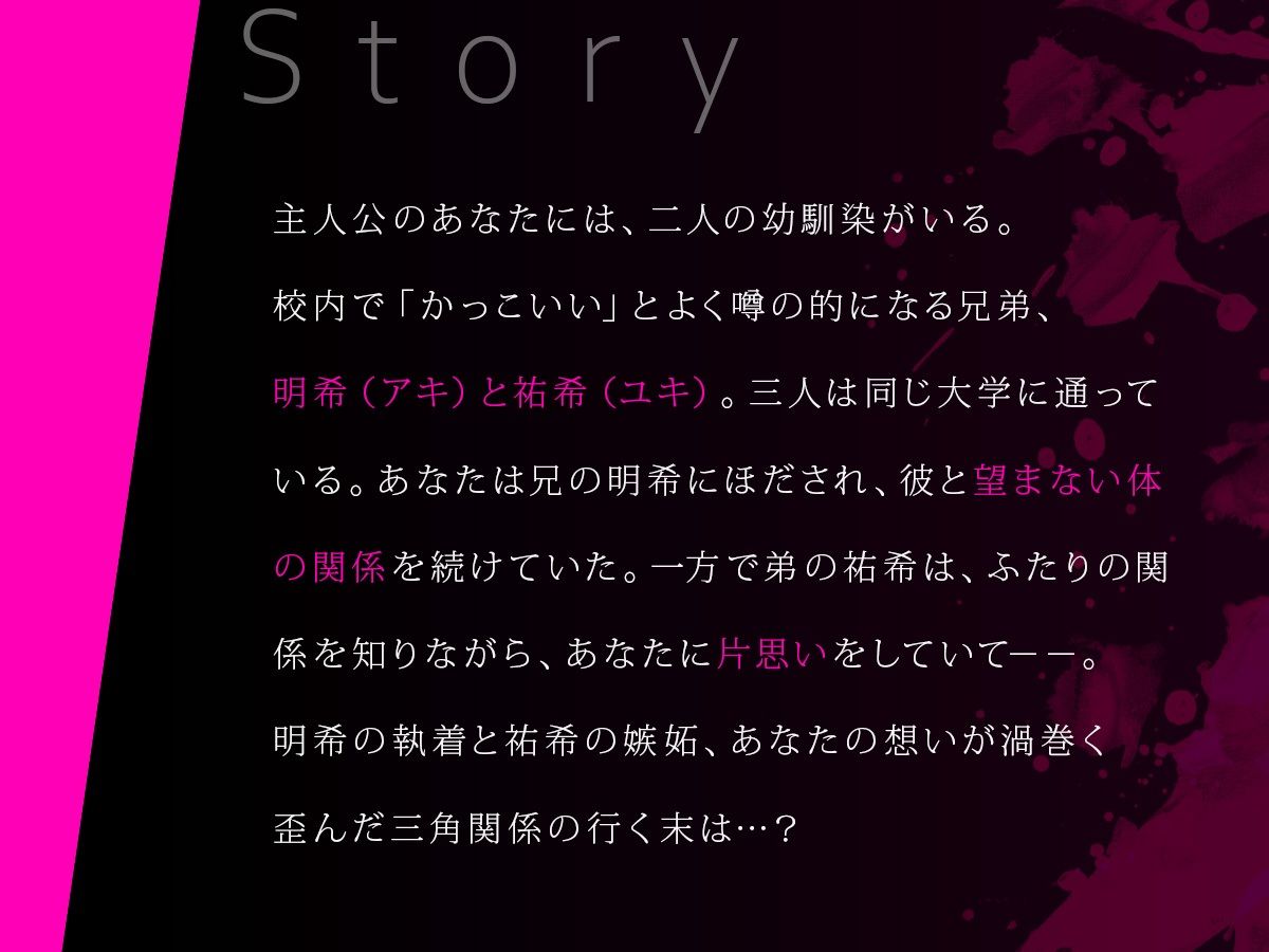 ボイスドラマ「外面の良い幼馴染〜兄弟の執着と嫉妬の3Pセックスに堕とされる〜 前編」