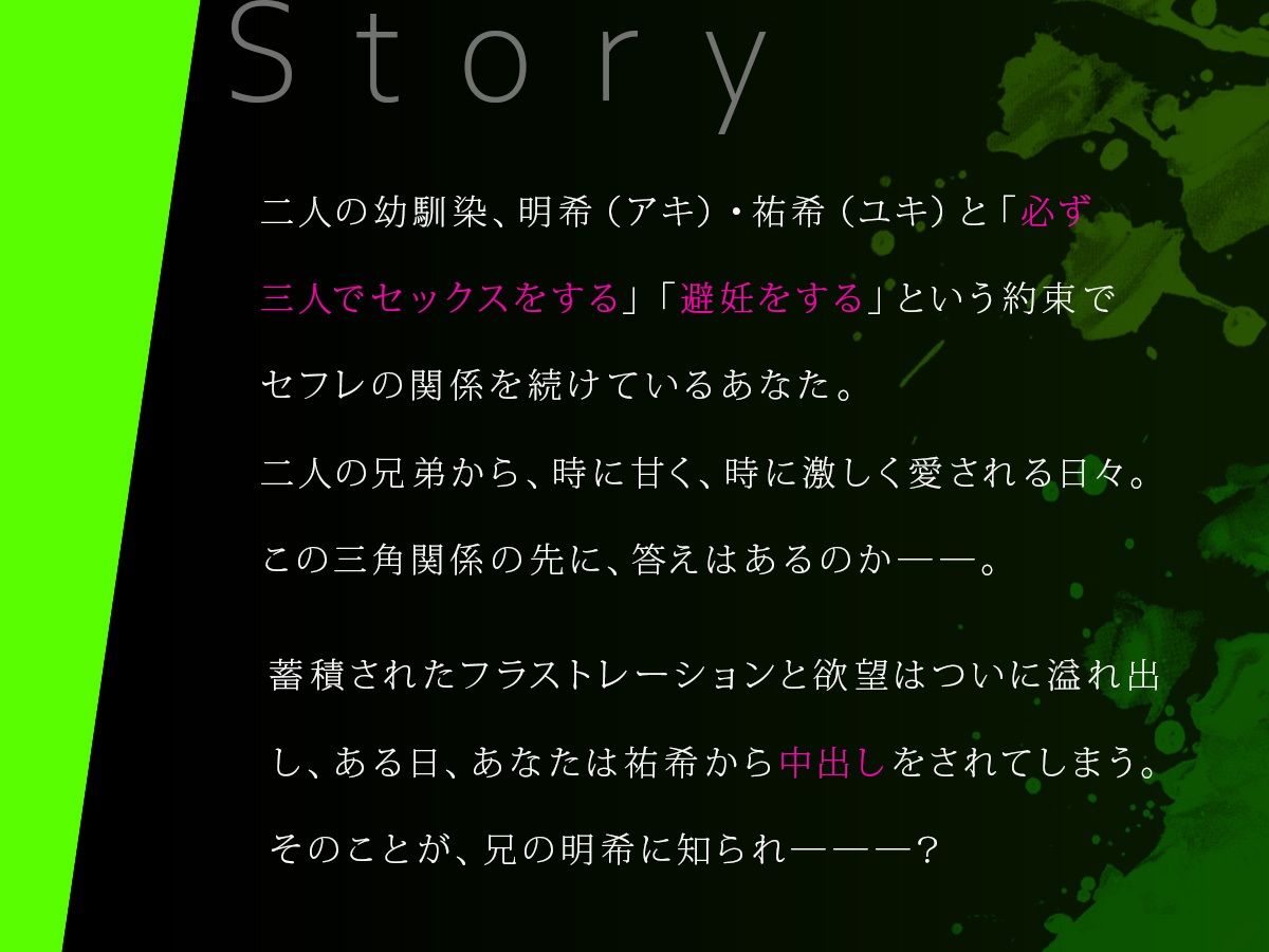 ボイスドラマ「外面の良い幼馴染〜兄弟の執着と嫉妬の3Pセックスに堕とされる〜 後編」