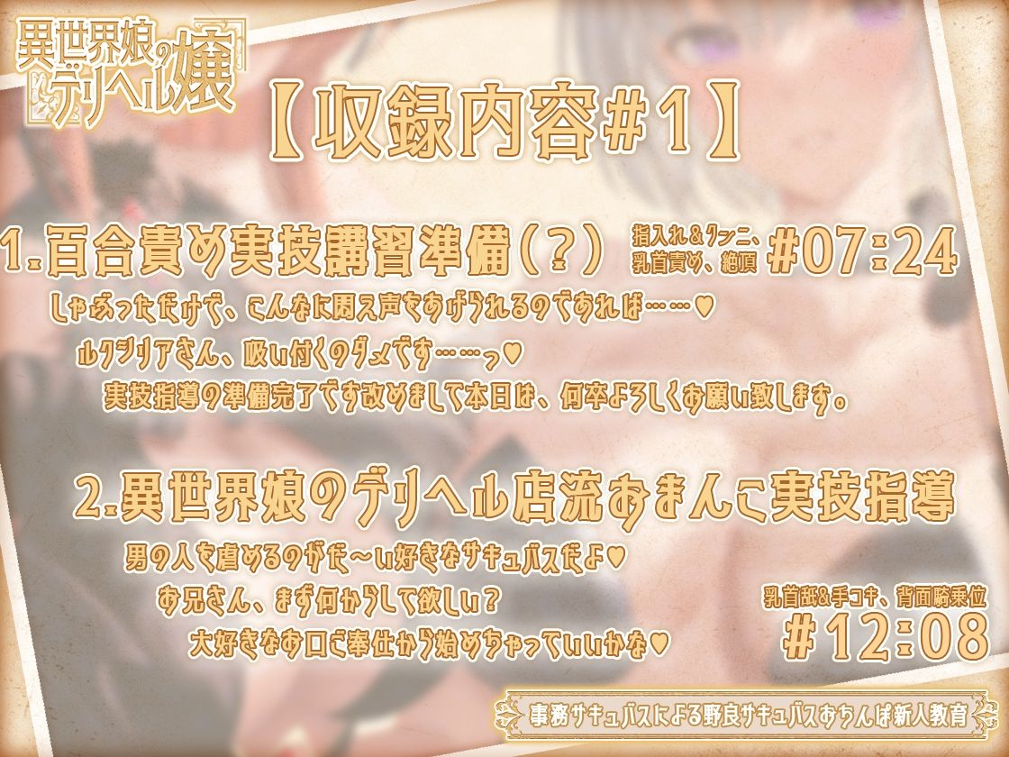 【トラック1フル公開中！】異世界娘のデリヘル嬢〜事務サキュバスによる野良サキュバスおちんぽ新人教育【KU100】