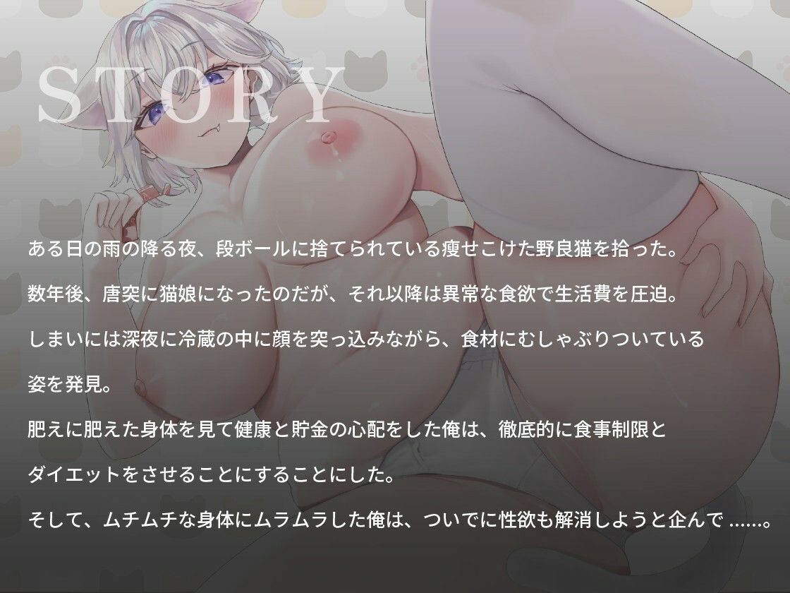【ぽっちゃり】公園に捨てられていた白猫娘ちゃんがむちむちボディになりすぎたので、セックスダイエットで痩せさせてみた話【バイノーラル/巨乳】