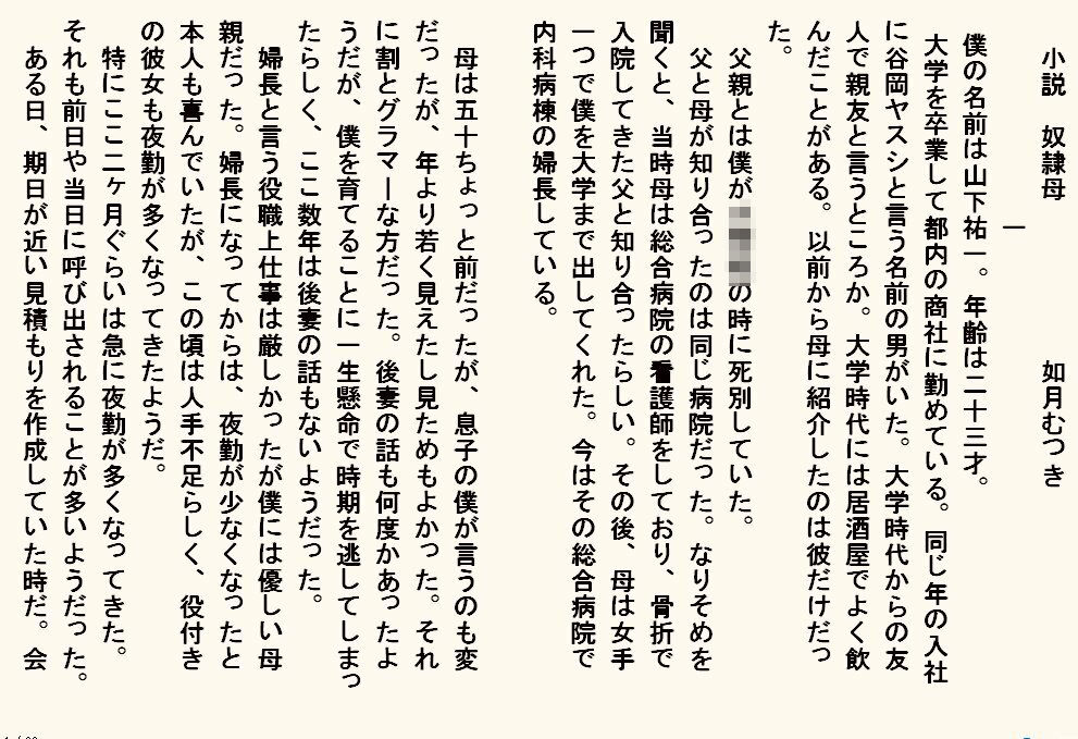 小説版 母奴●