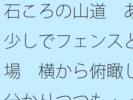 石ころの山道 あと少しでフェンスと広場 横から俯瞰して分かりつつも・・・・