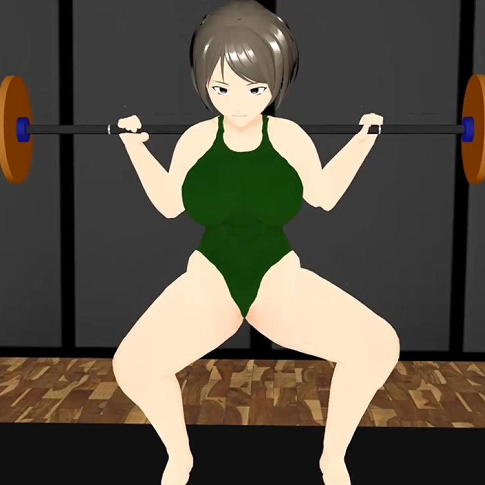 筋肉ゴリラ女子 爆乳巨体女の汗だく筋トレ 小津りさ