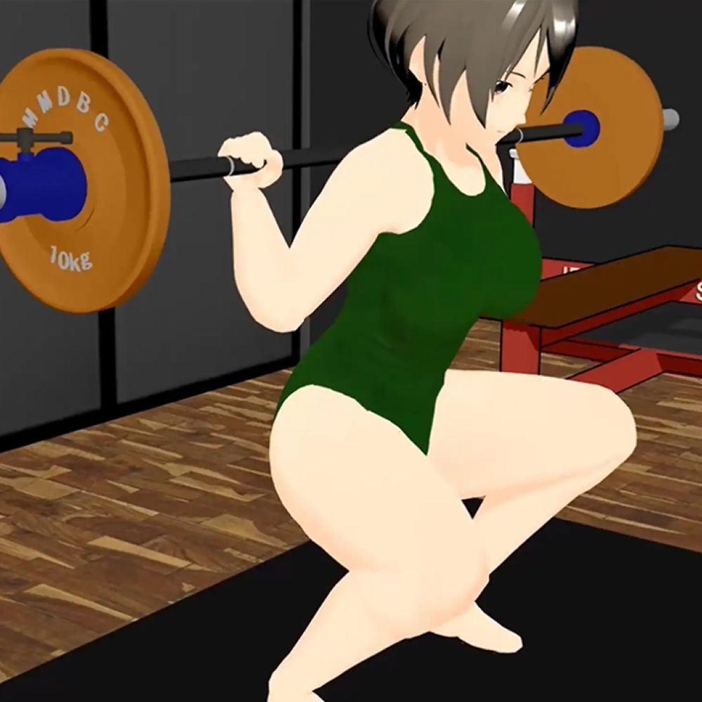 筋肉ゴリラ女子 爆乳巨体女の汗だく筋トレ 小津りさ