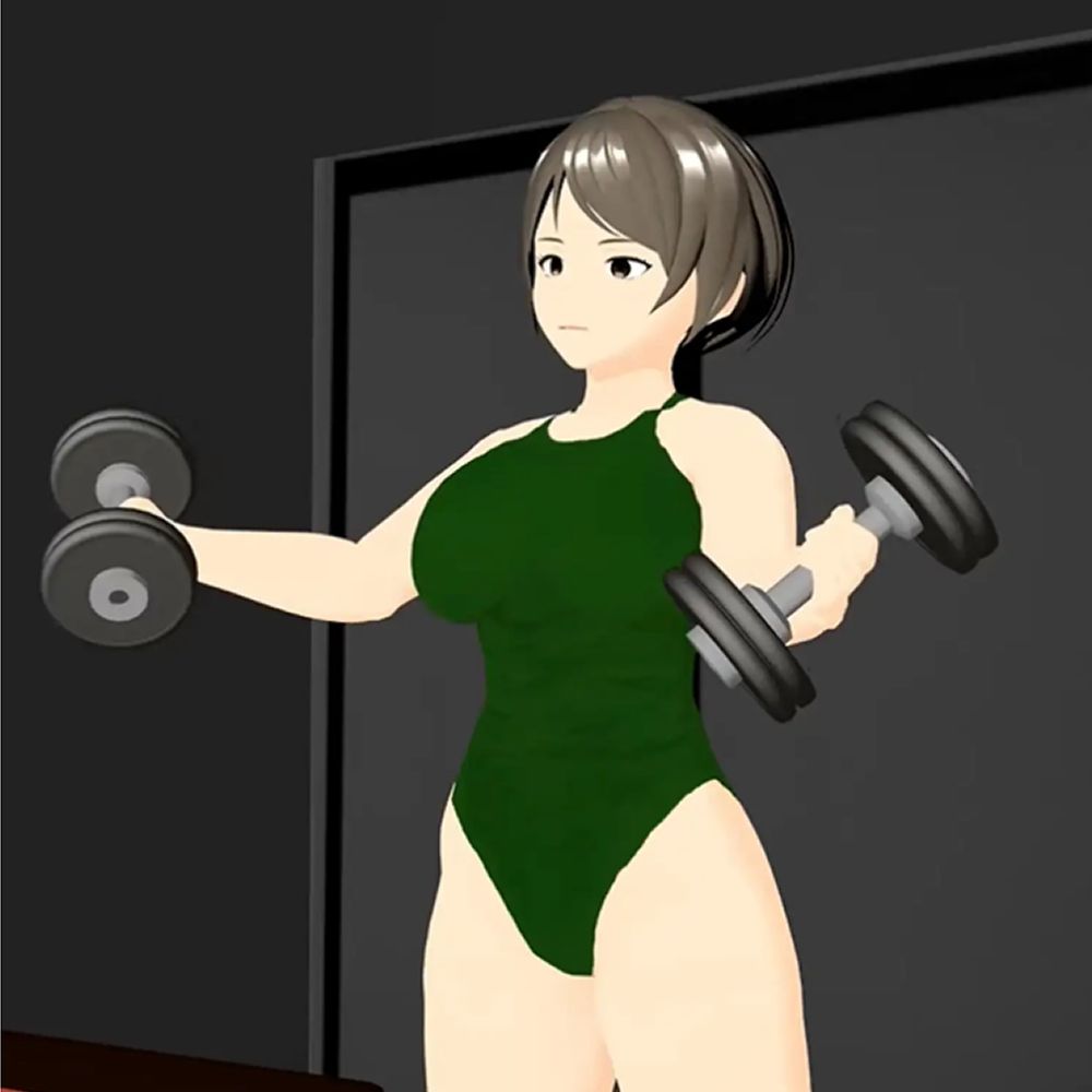 筋肉ゴリラ女子 爆乳巨体女の汗だく筋トレ 小津りさ