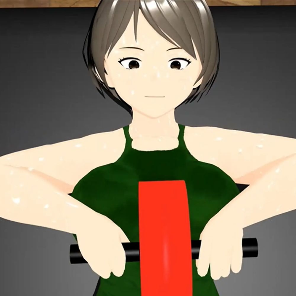 筋肉ゴリラ女子 爆乳巨体女の汗だく筋トレ 小津りさ