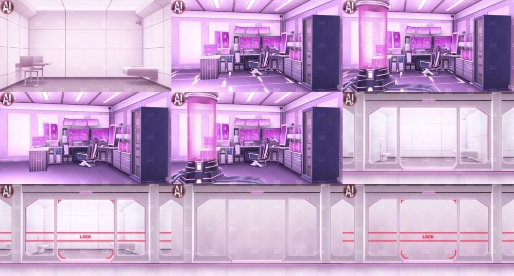 みにくる背景CG素材集『未来編』part02-Pink×White-