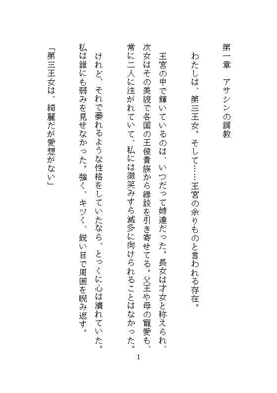余りもの第三王女は冷酷アサシンの囚われ姫。全穴調教と連続絶頂の果てに快楽支配に堕ちる