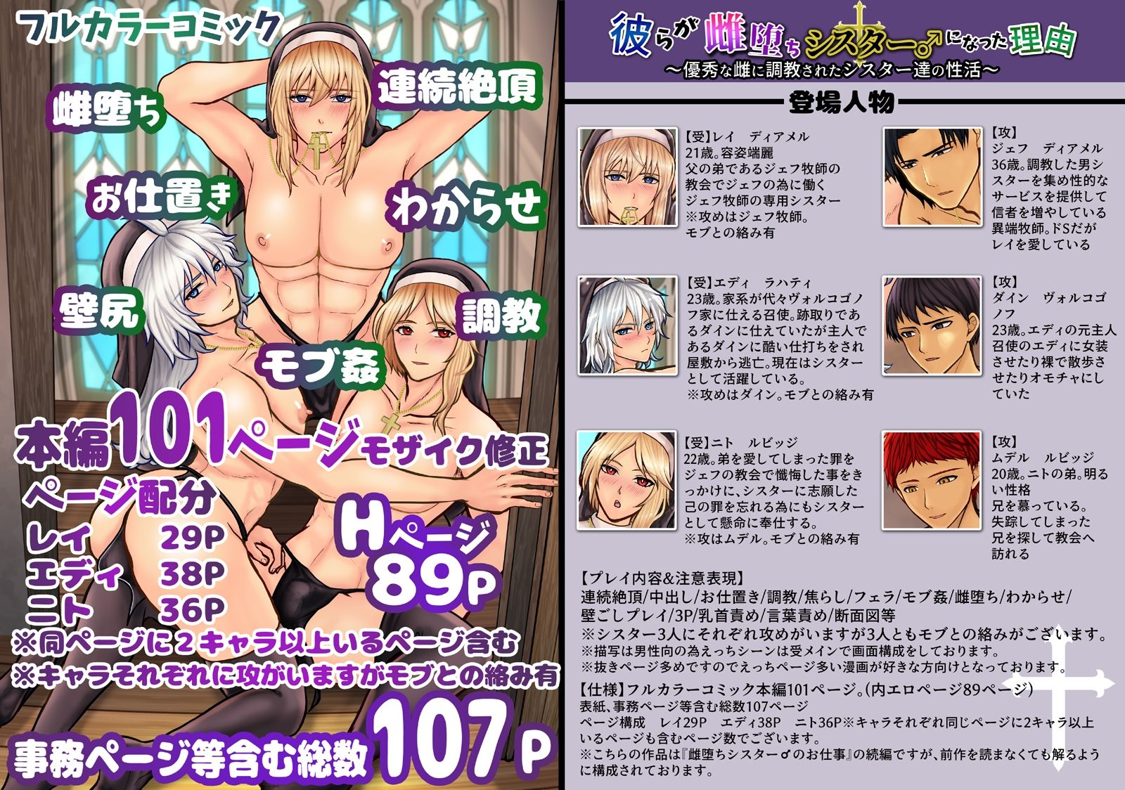 彼らが雌堕ちシスター♂になった理由〜優秀な雌に調教されたシスター達の性活〜