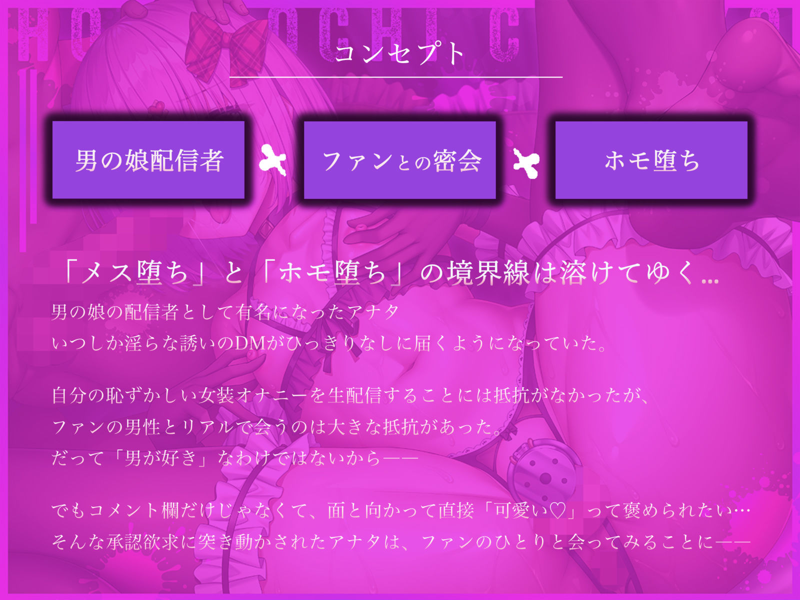 女装メスイキ中毒者のための強○ホモ堕ち調教