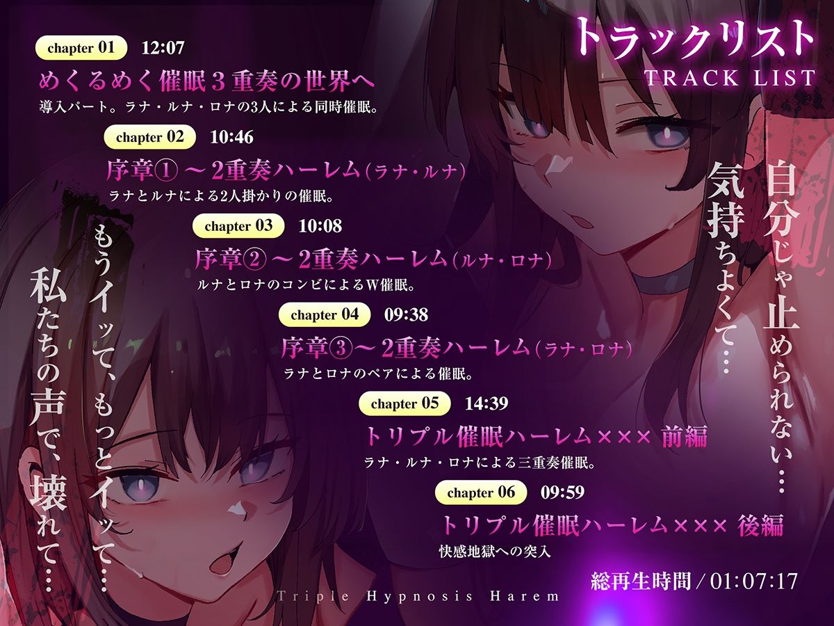 【3重脳イキ】トリプル催●ハーレム〜囁きに支配され腰の奥が痙攣する「絶対快楽」三重奏〜