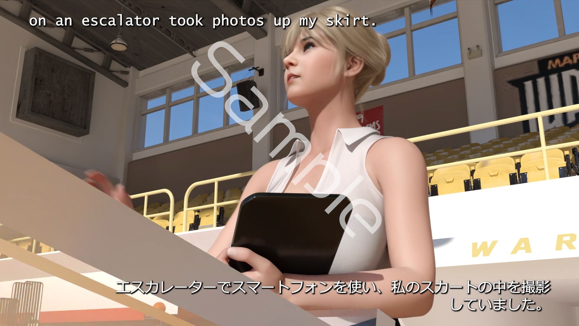 学生イングリッシュディベート全国大会に生徒会長 一ノ瀬廻里が臨む！Vol.01-P『国際ディベート協会のエレン・ベイカー先生（アジア太平洋局長・27歳女性）による開会の挨拶』（PV:水色Tバックショーツ）