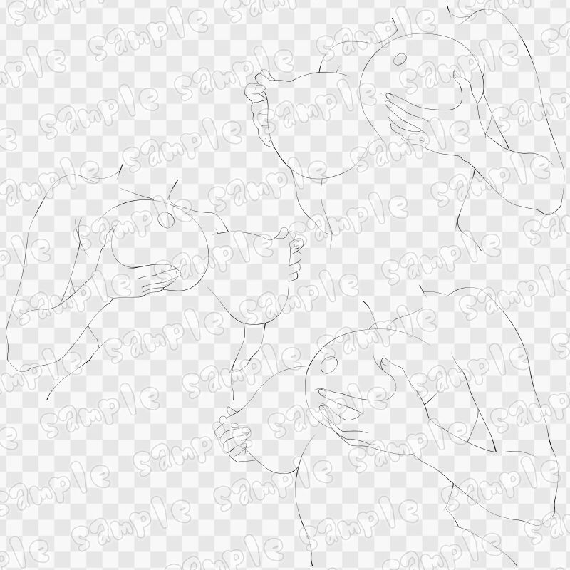 線画素材集［手］15