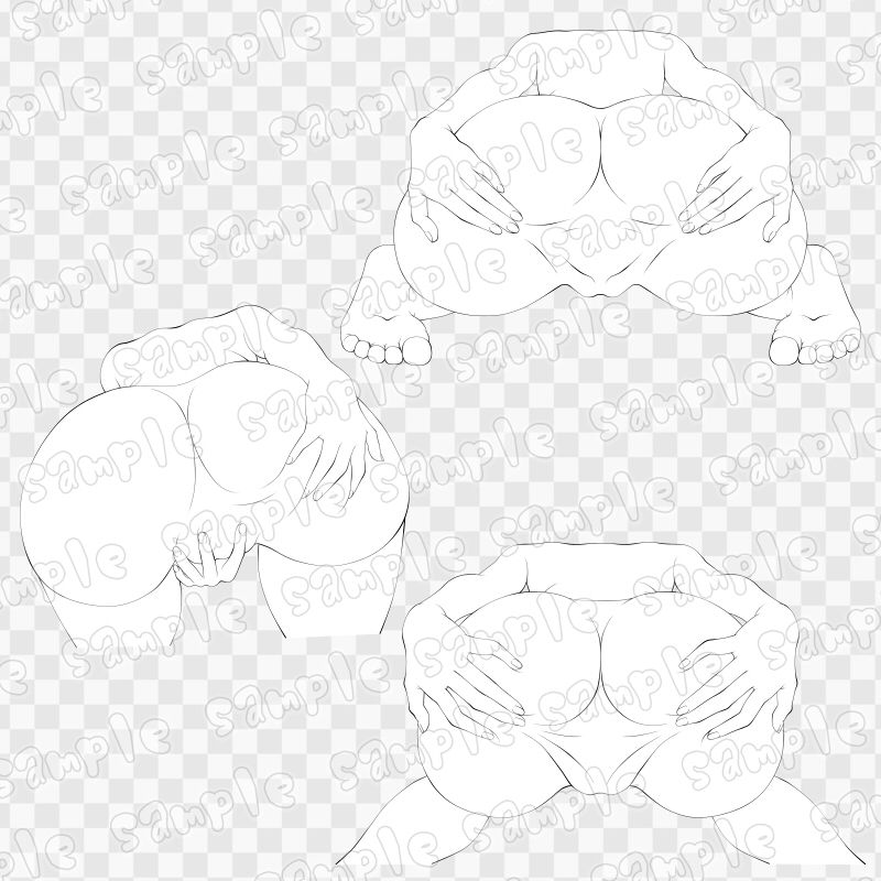 線画素材集［手］21