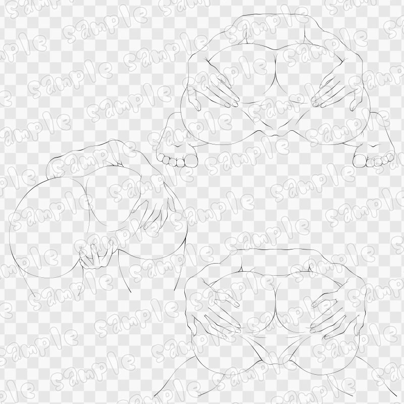 線画素材集［手］21