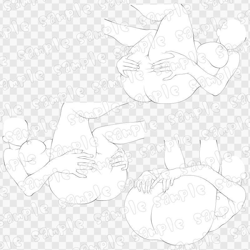線画素材集［手］23