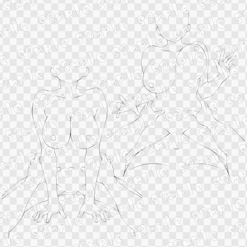 線画素材集［手］27