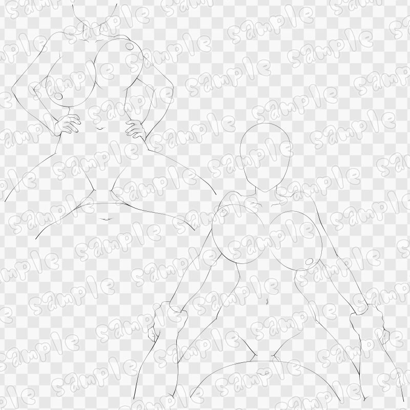 線画素材集［手］28