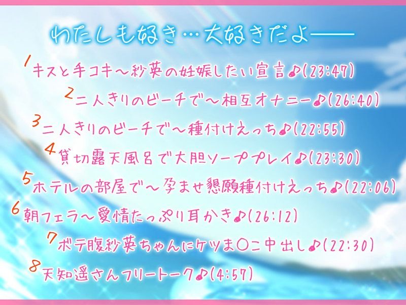 キミのこと、大好きだから…も〜っといっぱいいっぱいシテあげる♪ 南の島でじゅっぽり妊活☆【KU100バイノーラル】
