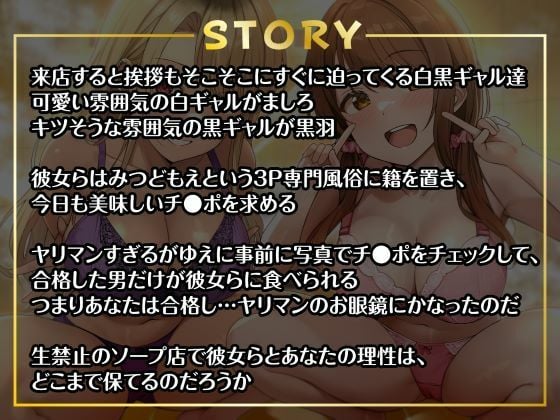 即ハメ風俗みつどもえ〜白黒ギャルの淫乱同時ビッチ責め〜