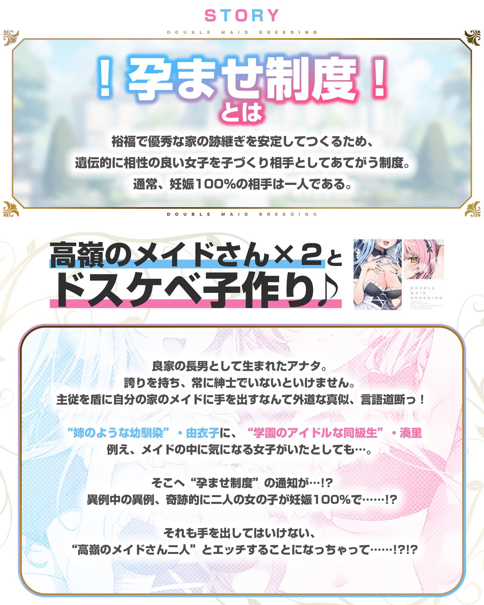 孕ませWメイド 〜妊娠100％の女の子が奇跡的に僕のメイドさん二人共だった件について〜