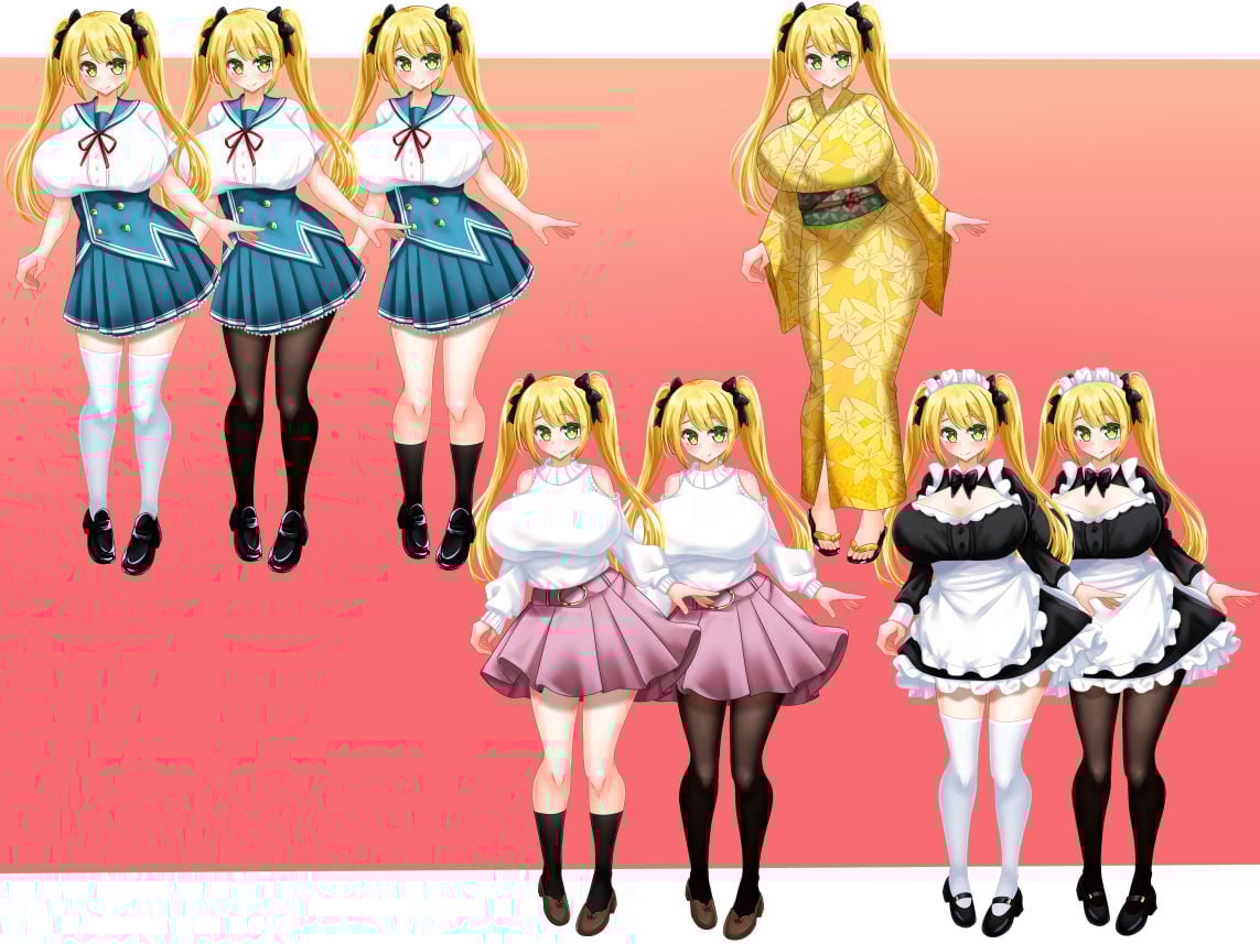 立ち絵素材 制服の女の子 HCGセット3