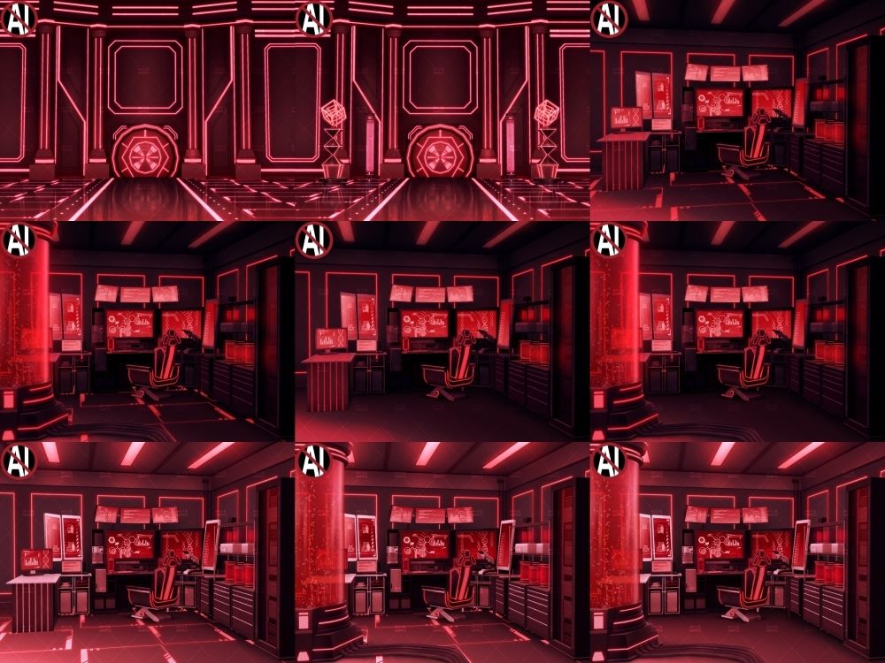 みにくる背景CG素材集『未来編』part02-Red×Black-B