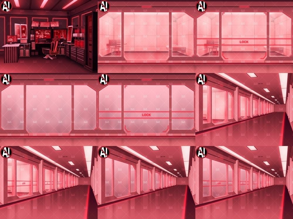 みにくる背景CG素材集『未来編』part02-Red×Black-B