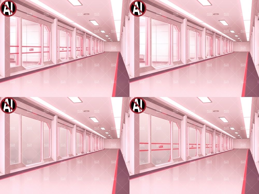 みにくる背景CG素材集『未来編』part02-Red×White-