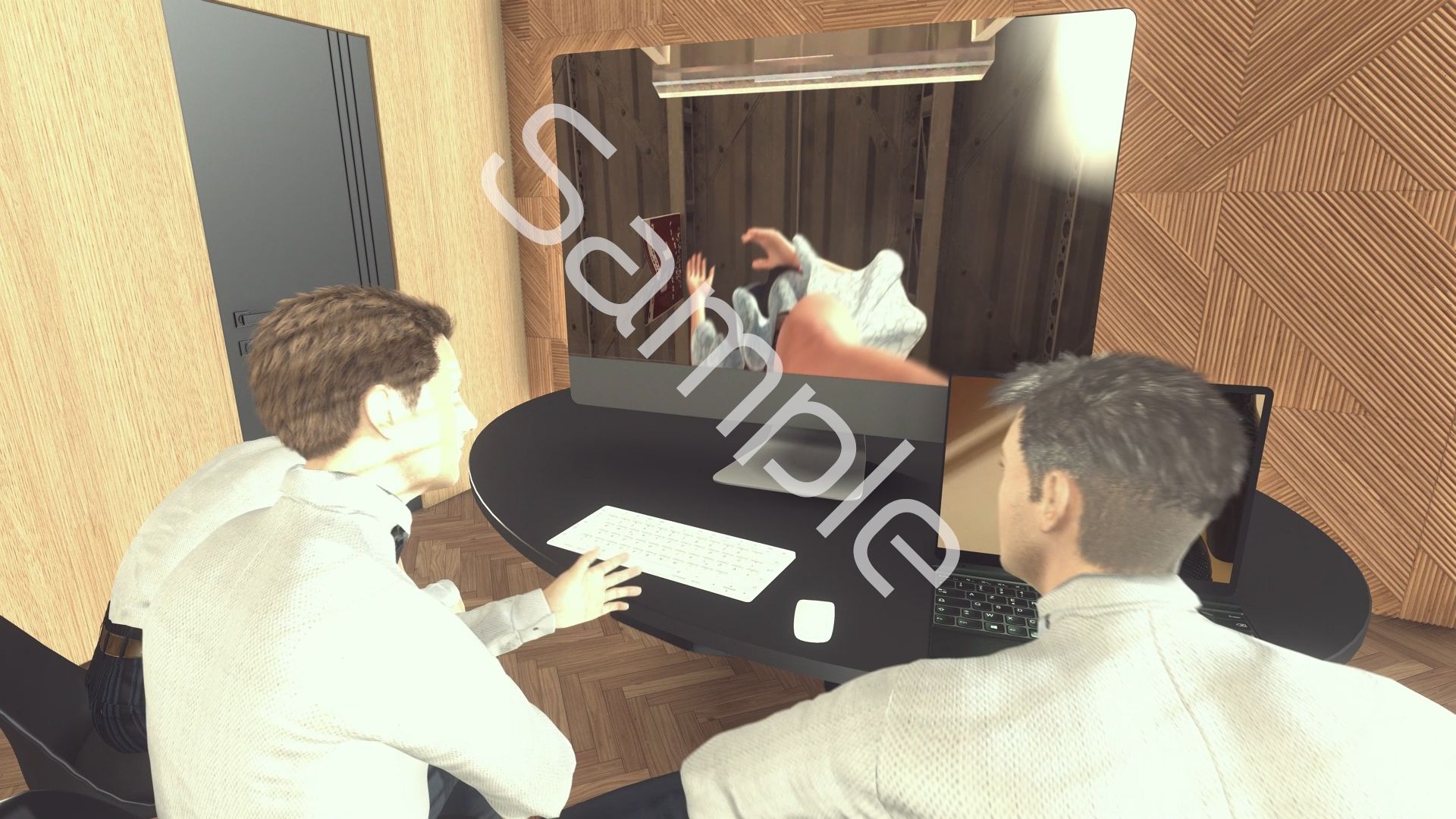 【●100▲100】ドスケベ放送部員男子複数名による、廻里生徒会長の演説時真下のピンホールカメラからの逆さ撮り盗撮動画ライブ鑑賞の様子（Vol.007:私服演説で盗撮されたフルバックパンティ・わたしの弁当箱に精液出した奴出て来い（怒））