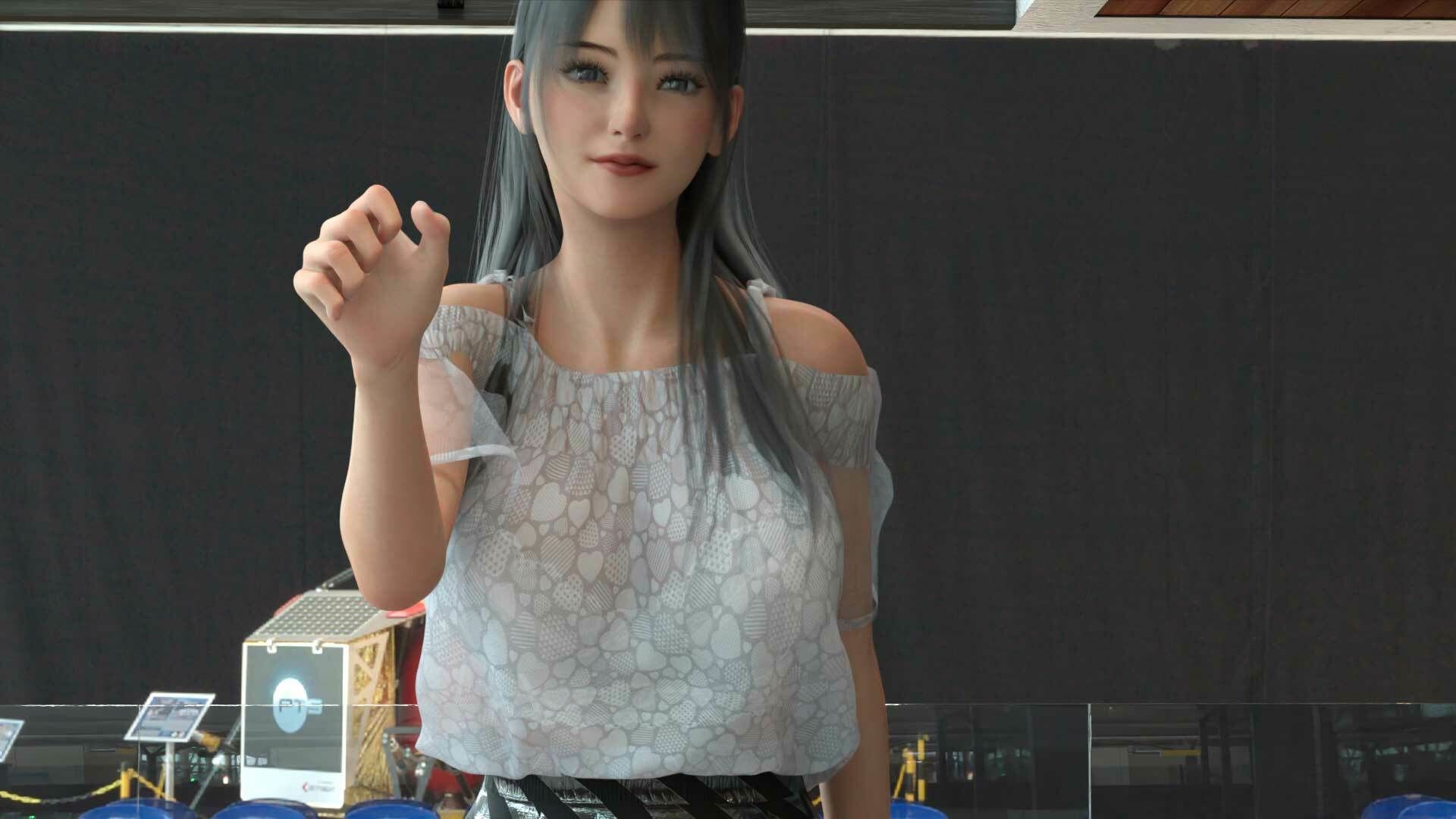 女子アナになった二階堂沙耶・早朝のニュース番組の冒頭でミニスカートでダンスすることを業務命令で強要される:Vol.005『ただの話題作りとのことで電源OFF（のはず）のカメラが4台、ローアングルから彼女のスカート内を覗き込むように設置されている:PV06_黒地ピンク水玉フルバックパンティで扇風機風チラ』