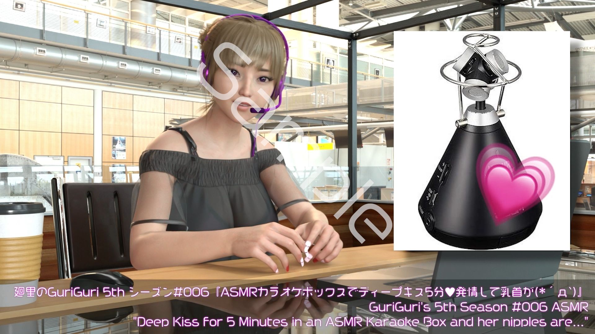 【▲100】日本語★廻里の自撮りWEBラジオ『廻里のGuriGuri（グリグリ）5thシーズン』＃005:！ASMRマイクでカップルのちょっとエッチな『約5分間ずっとキスして廻里発情♪乳首勃起！』体験を再現★［日本語バージョン（ASMRパートも日本語！）］