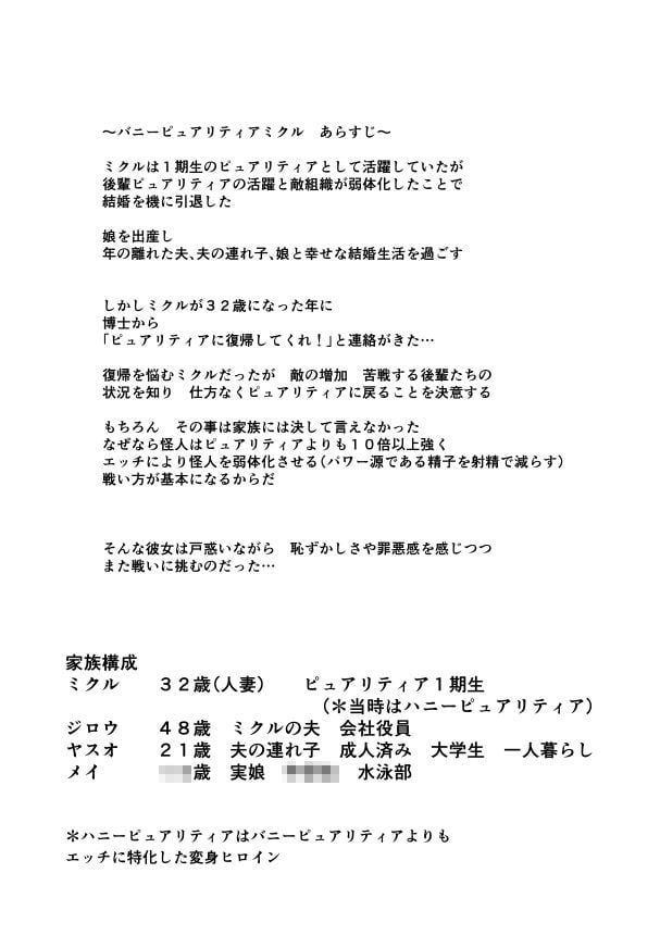 恥辱変身バニーピュアリティア ミクル 01 人妻変身ヒロインの性交バトル・人妻ミクルの背徳特訓 編
