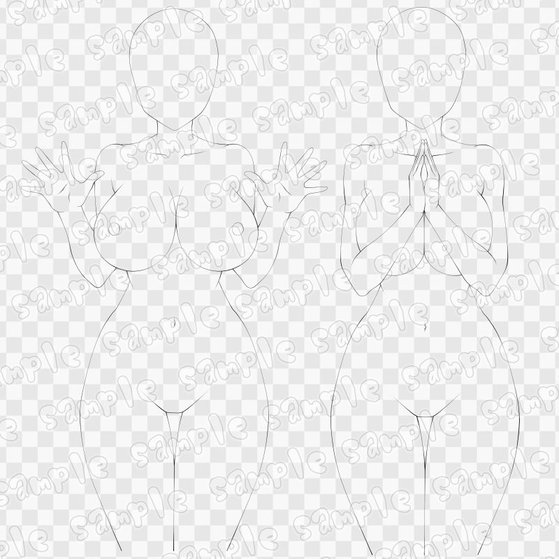 線画素材集［手］37