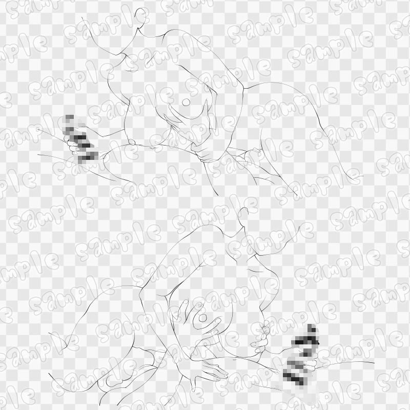 線画素材集［手］43