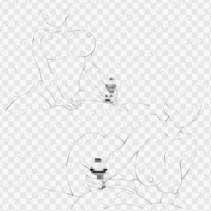 線画素材集［手］45