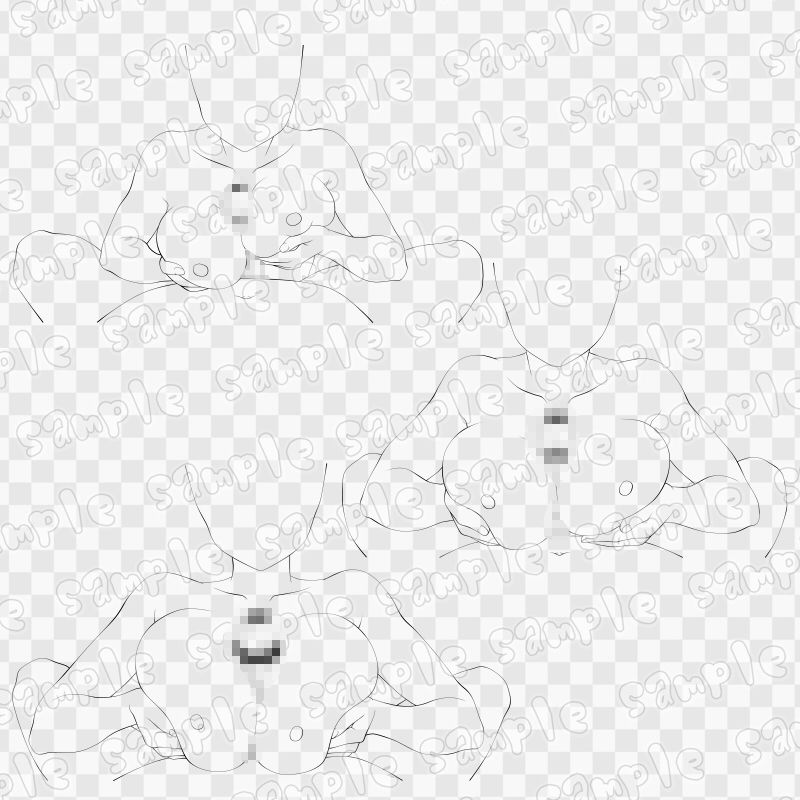 線画素材集［手］49