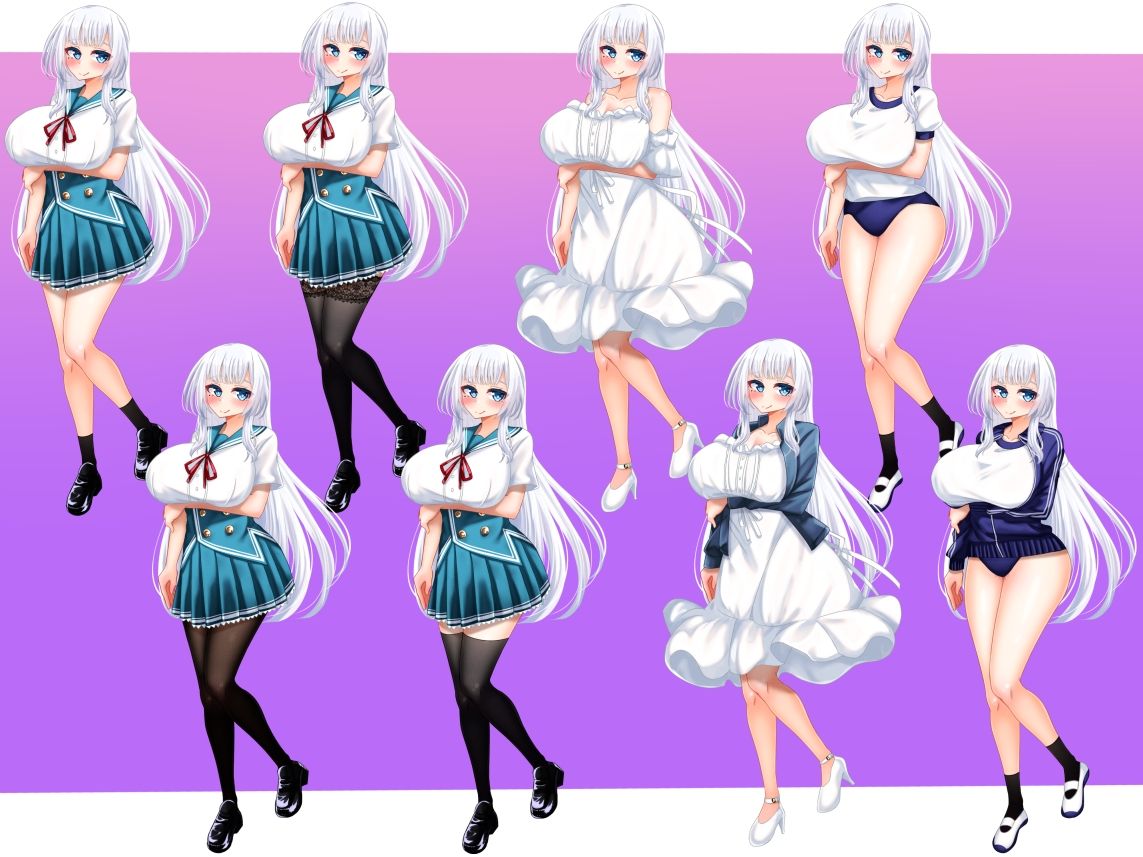 立ち絵素材 制服の女の子 HCGセット4