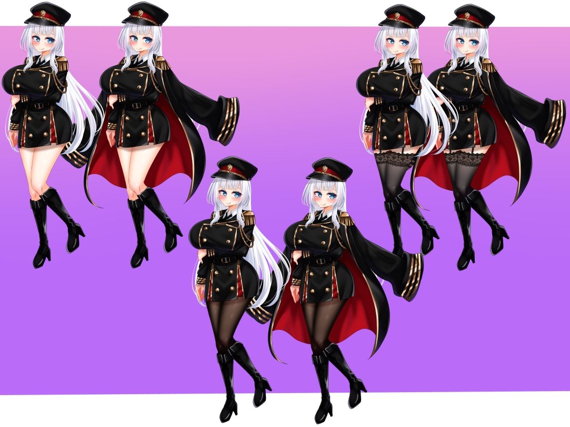 立ち絵素材 制服の女の子 HCGセット4