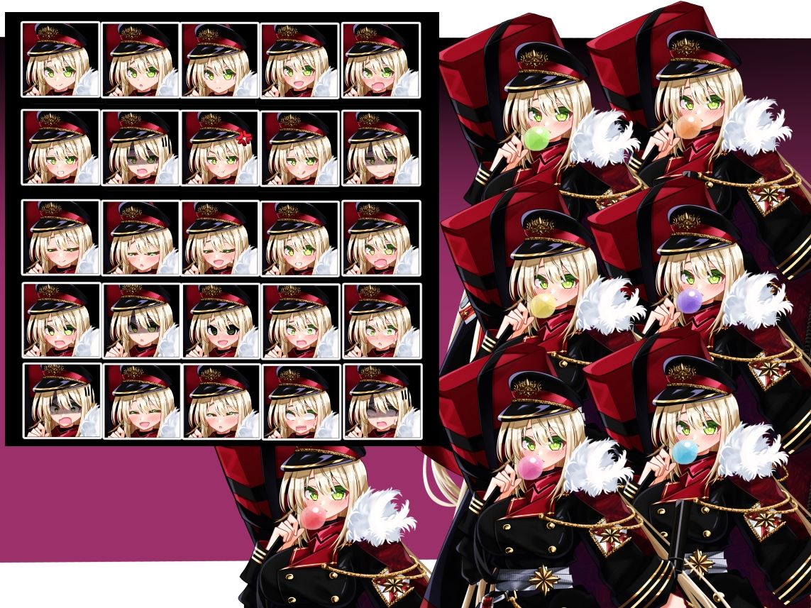 立ち絵素材 軍服少女
