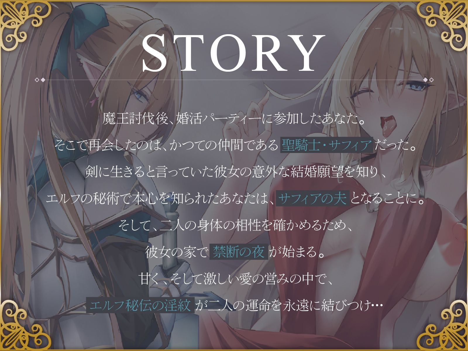 かつて仲間だった金髪エルフ聖騎士は、再会したあなたに種付けされたい（はーと）【KU100収録】