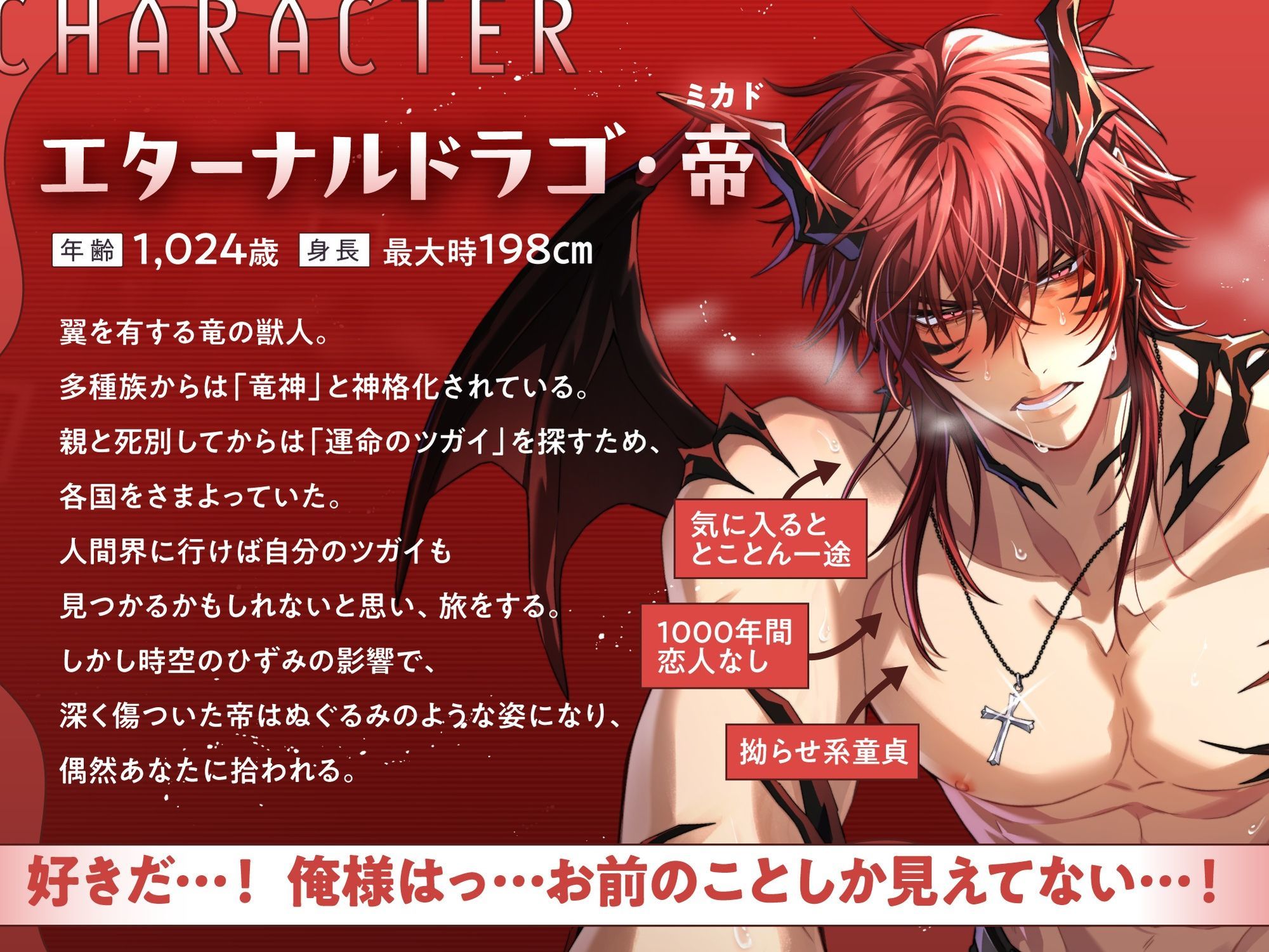 【燃えたぎる愛深交尾】拗らせ系童貞獣人ミカドくん、1000年越しに運命のツガイ見つけました。〜最強竜神男子にガチ惚れされて絶倫バーニングSEX【妊娠確率∞％？】