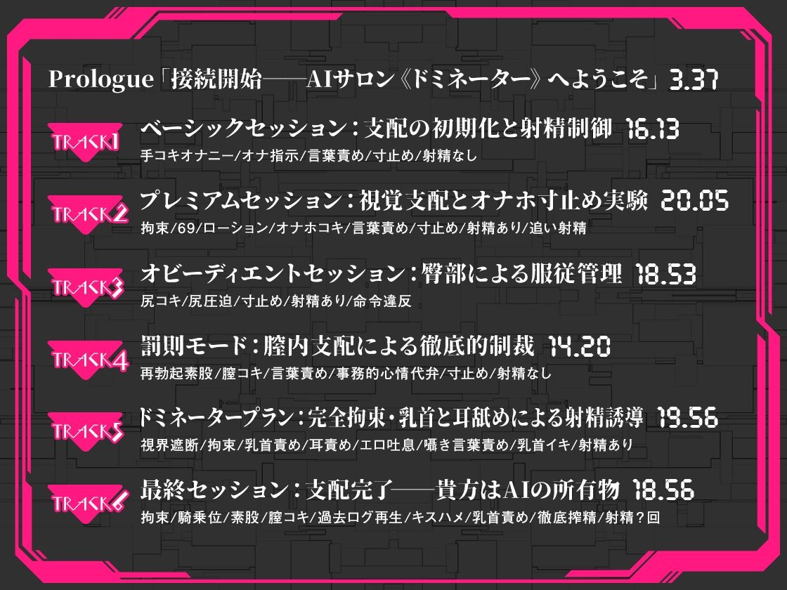 【事務的オナサポ】AI射精管理サロン【ドミネーター】 〜あなたの快感は、すべてプログラム通りに支配されます〜