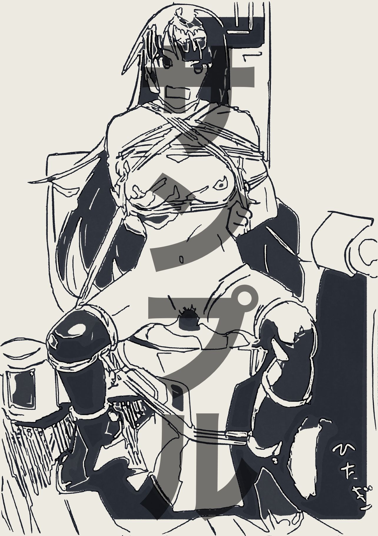 戦場ヶ原ひたぎ 緊縛（線画）