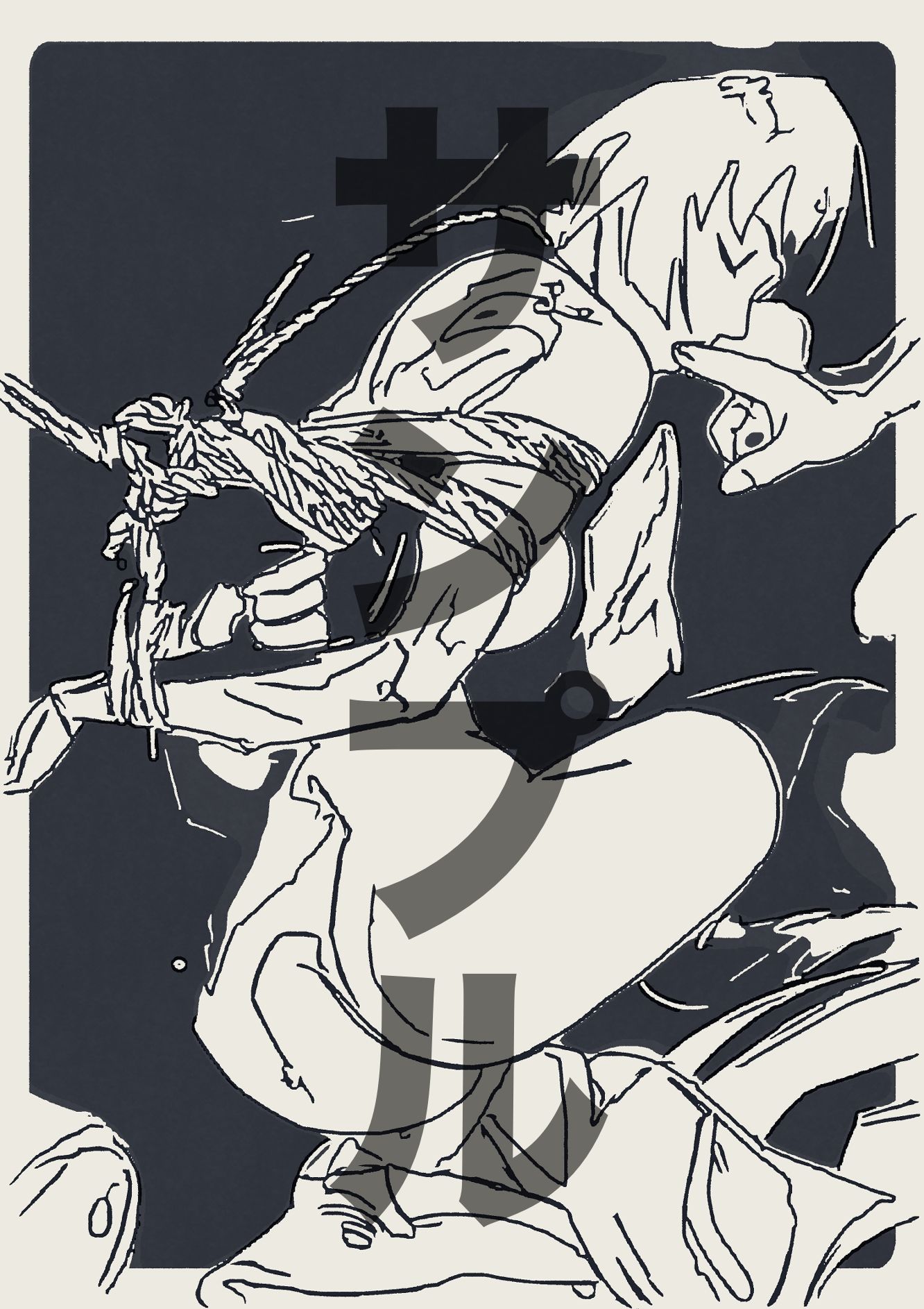 戦場ヶ原ひたぎ 緊縛（線画）